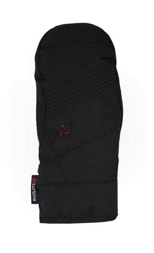 WStormyMitten-Black mitten with a brand logo on a white background