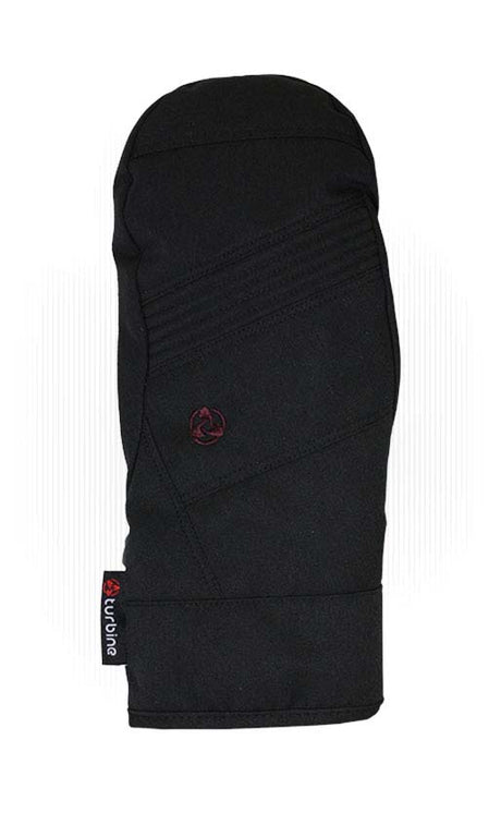 WStormyMitten-Black mitten with a brand logo on a white background