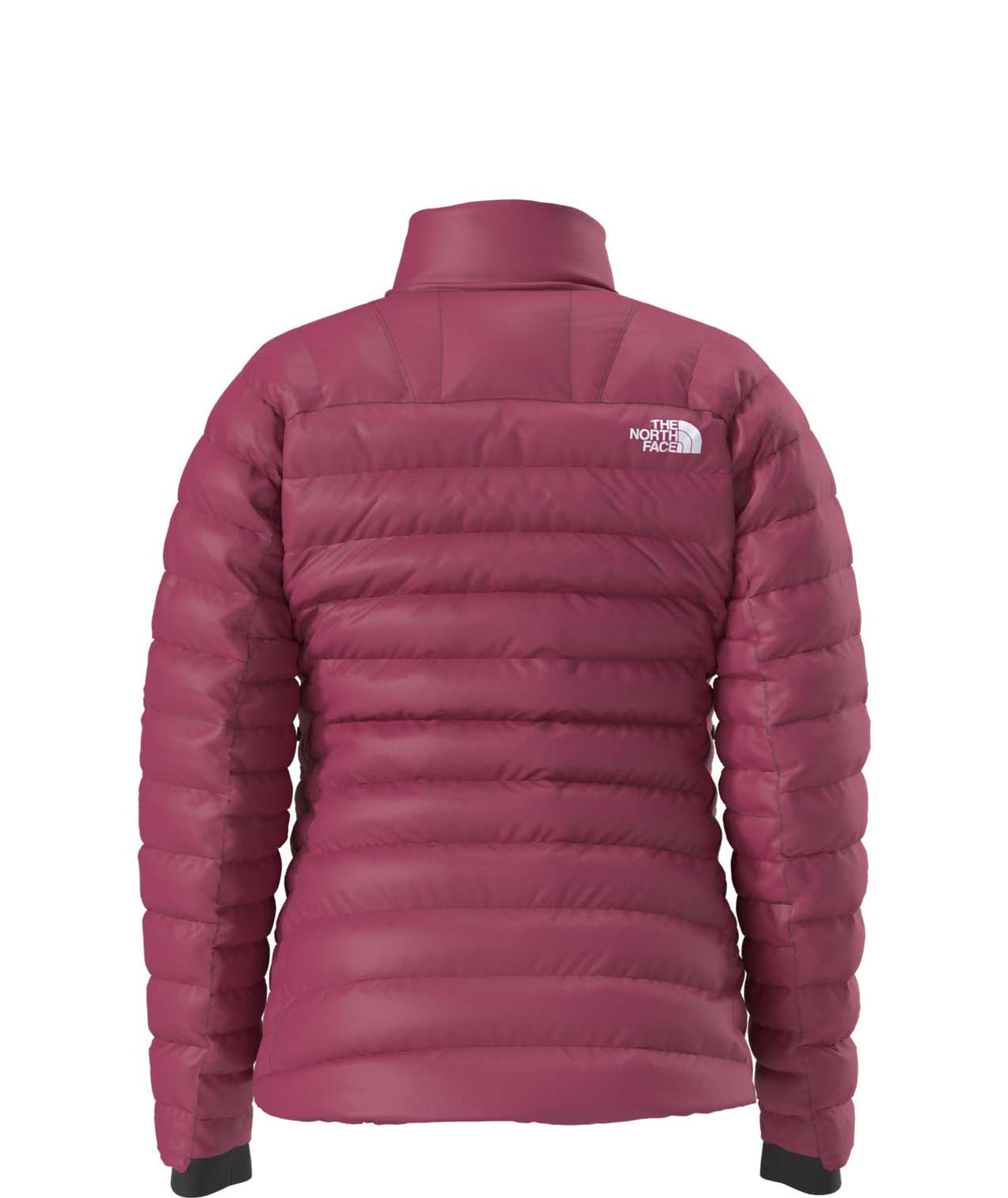 WSummitBreithornJacket-Maroon puffer jacket with The North Face logo on a white background
