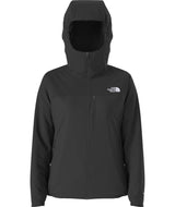 WSummitCasavalHoodie-Black jacket with The North Face logo on a white background