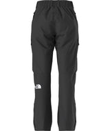 WSummitEastwallGTXPant-Black pants with brand logos on a white background