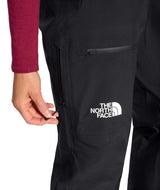 WSummitEastwallGTXPant-Black pants with The North Face logo on a white background