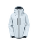 WSygnaJacket-A light gray hooded outdoor jacket with black zipper details, shown against a white background.
