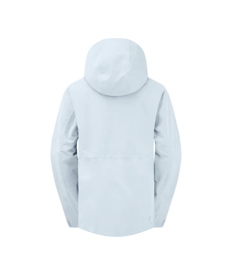 WSygnaJacket-A light gray hooded outdoor jacket with black zipper details, shown against a white background.