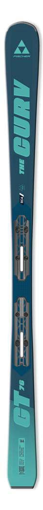 WTHECURVGT76_RSW10PR-A single ski shown vertically against a plain white background, with visible bindings and a small printed logo near the top.