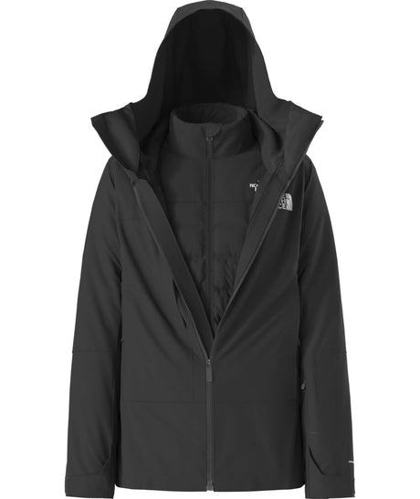 WTHERMOBALLSnowTriclimate-Black jacket with a hood on a white background