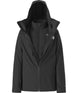 WTHERMOBALLSnowTriclimate-Black jacket with a hood on a white background