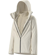 WTHERMOBALLSnowTriclimate-White coat with a hood on a white background