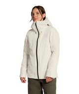 WTHERMOBALLSnowTriclimate-Woman wearing a white jacket with a brand logo on a white background