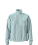 WTNFPerformanceFleece1_4Zip-Light blue quarter zip with white North Face Logo on a white background