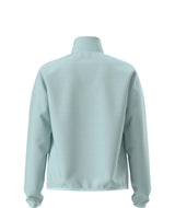 WTNFPerformanceFleece1_4Zip-Light blue quarter zip with white North Face Logo on a white background