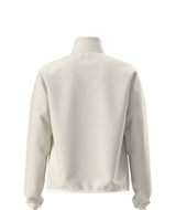 WTNFPerformanceFleece1_4Zip- Beige half-zip pullover with The North Face logo on a white background