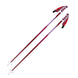 WTechliteProSkiPole- A pair of ski poles with dark red shafts, purple gradient handles, and white tips, shown against a plain white background.