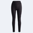 WTistaMidlayerTights- Black high-waisted athletic leggings with a small white vertical logo on the left leg, displayed on a light gray background.