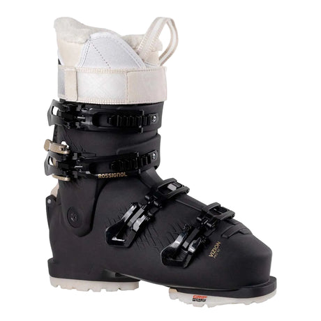 WVizion4B90Pro- Black and white ski boot on a white background
