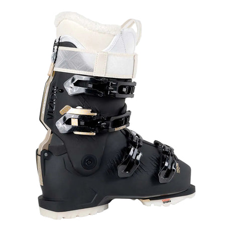 WVizion4B90Pro- Black and white ski boot on a white background