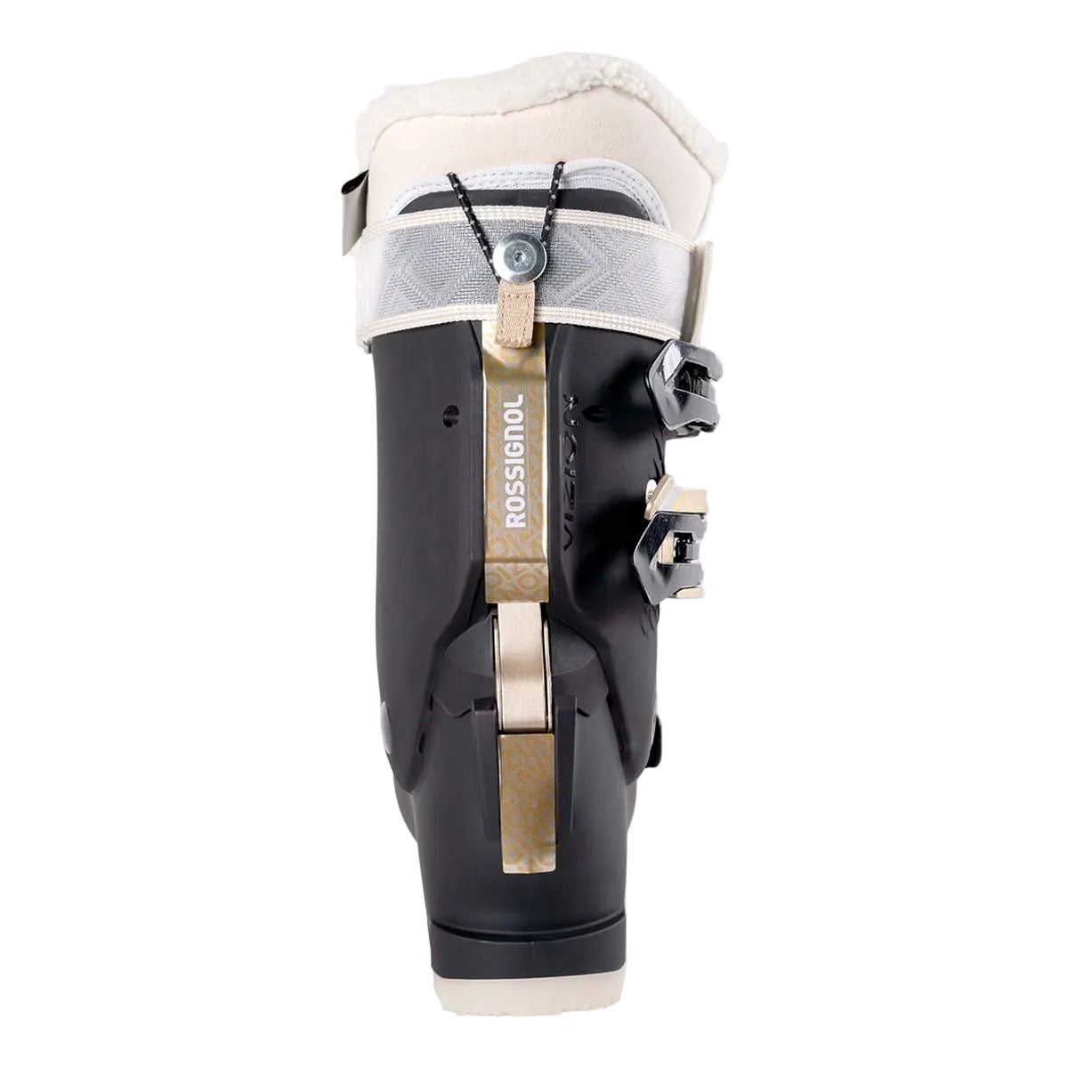 WVizion4B90Pro- Black and white ski boot on a white background