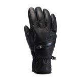WX-CellUnderGlove-Black leather glove with a zipper on a white background