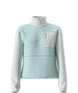 WYumiori1_4Zip-Light blue fleece pullover with a white pocket and sleeves on a white background