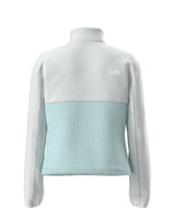 WYumiori1_4Zip-Light blue fleece pullover with a white pocket and sleeves on a white background
