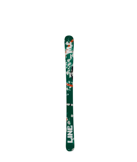 WallischShorty7.0- White Line Ski with paint splatter design on a white background
