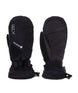 WhistlerIIMitt-A pair of black XTM GORE-TEX mittens shown against a plain white background, displaying both the back of one mitten and the palm side of the other.