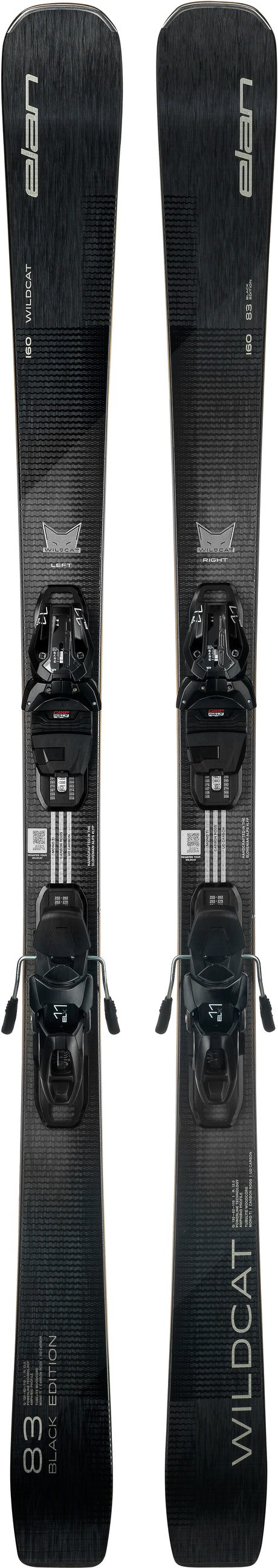 Wildcat83BLKEditionELX11GWShift- Black ski on a white background