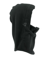 WindProXtremeHood- Black balaclava that fits over a helmet shown on a white background
