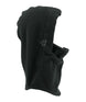 WindProXtremeHood- Black balaclava that fits over a helmet shown on a white background