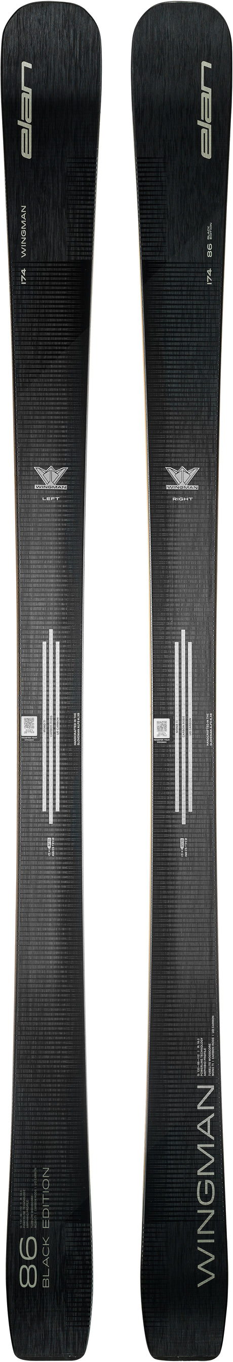 Wingman86BE- Black ski on a white background