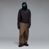 WintertideScratchedHoodie-A black pullover hoodie with a small white Oakley logo on the left chest, displayed against a neutral gray gradient background.