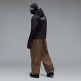 WintertideScratchedHoodie-A black pullover hoodie with a small white Oakley logo on the left chest, displayed against a neutral gray gradient background.