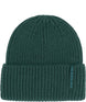 WoolBlendBeanie-Green knit beanie with The North Face logo on a white background