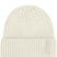 WoolBlendBeanie- White knit beanie with a brand label on a white background