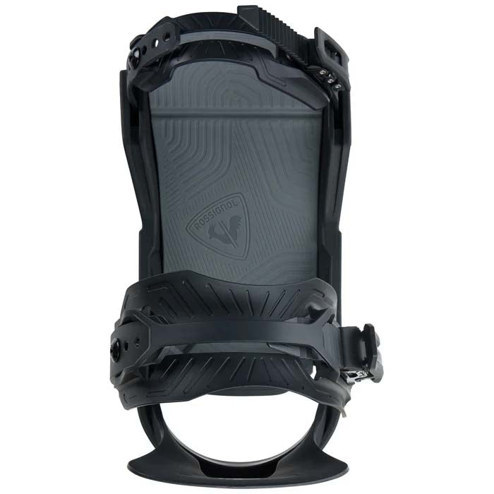 WorksSnowboardBinding- Rossignol two strap snowboard binding displayed on a white background