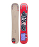 WorldPeace- Beige, red, white, black, and purple multicolored snowboard on a white background