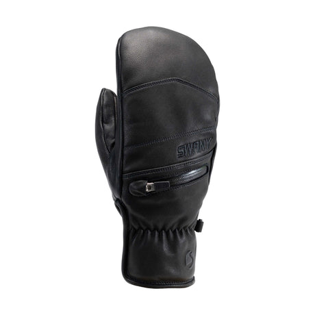 X-CellUnderMitt-Black leather mitt with a brand logo on a white background