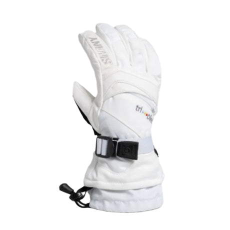 X-ChangeJr.Glove-White glove with a black strap on a white background