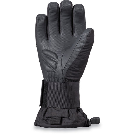 YouthWristguardGlove-Black glove with wrist strap on a white background