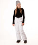 YouthGirlsRavishPant-Person wearing a black top, white pants, and gray beanie on a white background