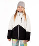 YouthLyricIIJacket-Child wearing a white and black jacket with colorful pants on a white background