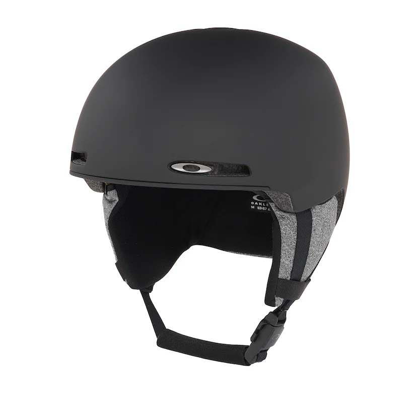 YouthMOD1MIPS-Black helmet with Oakley logo on a white background