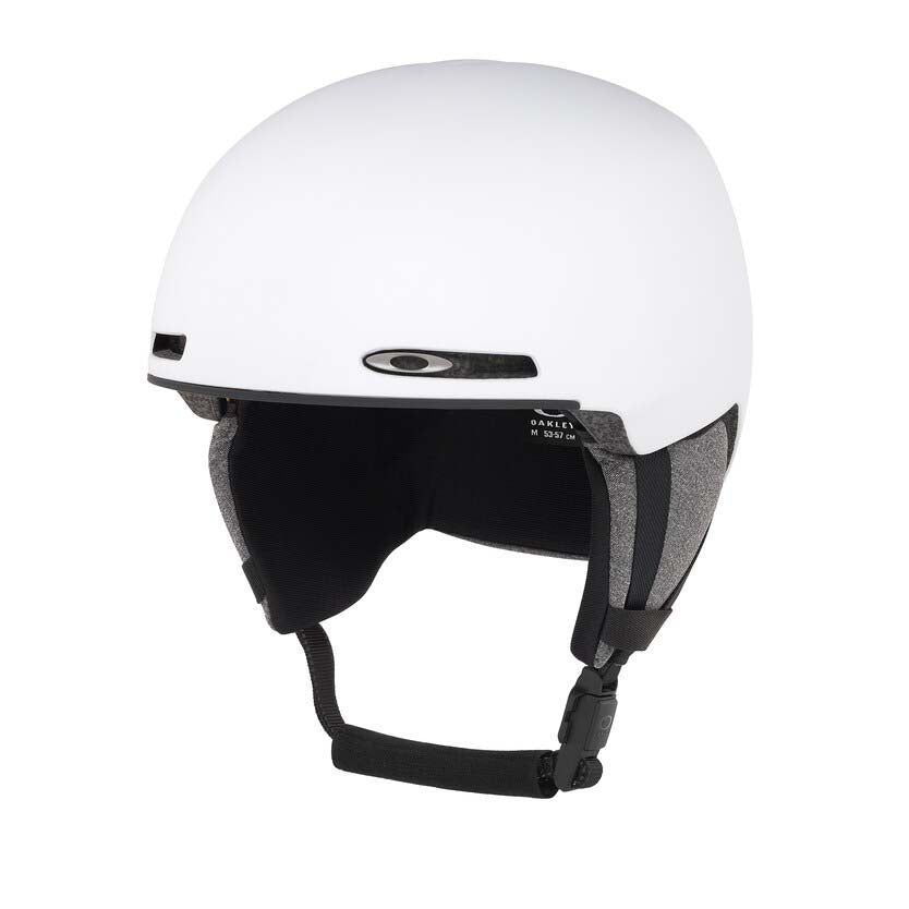 YouthMOD1MIPS-White helmet with black interior and straps on a white background