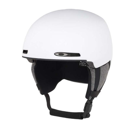YouthMOD1MIPS-White helmet with black interior and straps on a white background