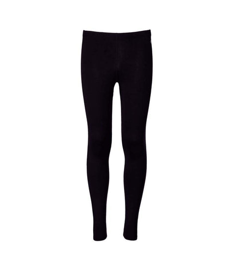 YouthPerformanceStretchBottoms- Black baselayer bottoms on a white background