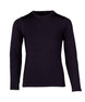 YouthPerformanceStretchCrew-Black long sleeve on a white background