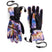 YouthUnisexHeatInsulatedGlove-Pair of colorful gloves with black straps on a white background