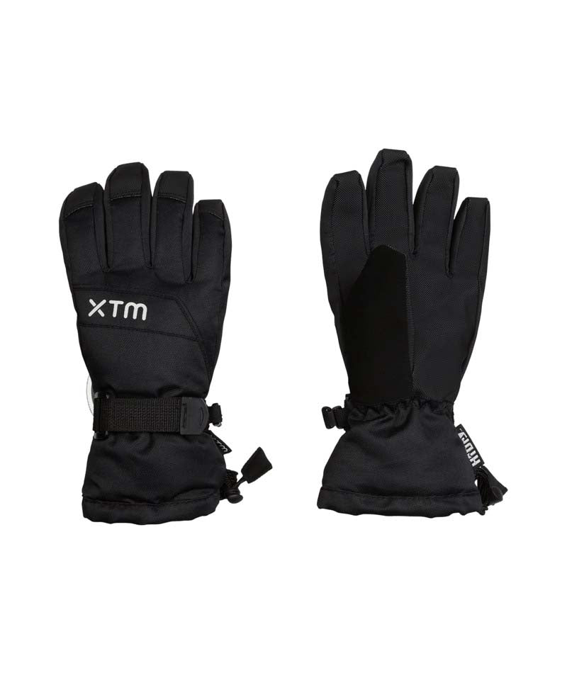 ZoomGlove-A pair of black XTM ski gloves shown from both the back and palm sides against a plain white background.
