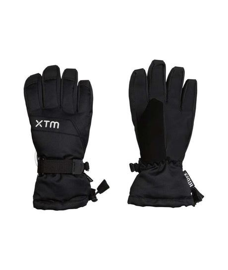 ZoomGlove-A pair of black XTM ski gloves shown from both the back and palm sides against a plain white background.