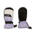 ZoomMitt-A pair of XTM mid-isolation winter gloves shown side-by-side against a plain white background. One glove displays the back view with a color-blocked design of black, off-white, and light purple, featuring a black strap with a silver buckle.